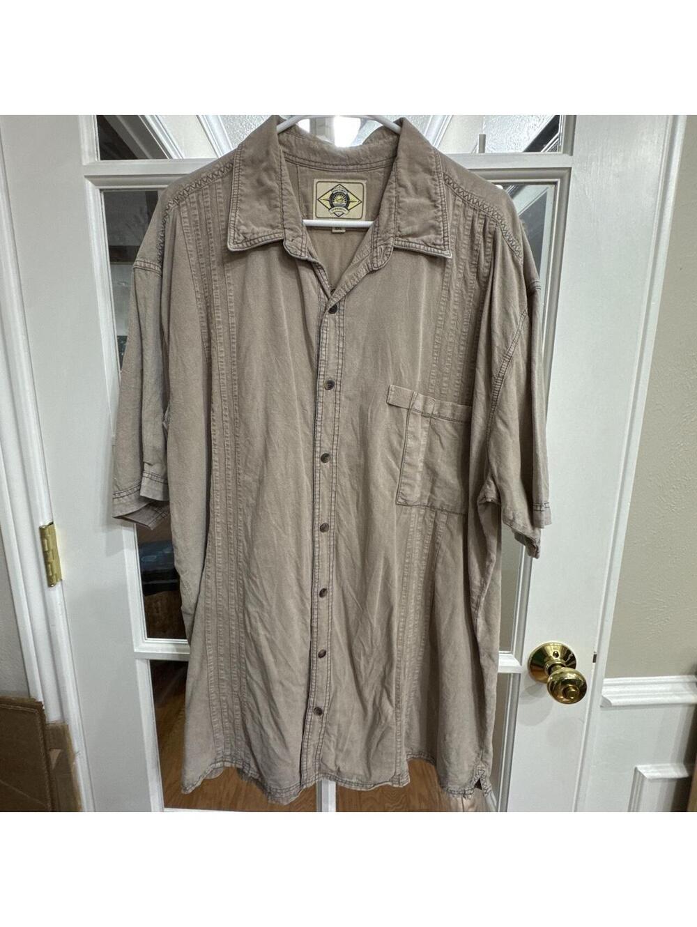 Scully Men's Tan and Cream Shirt